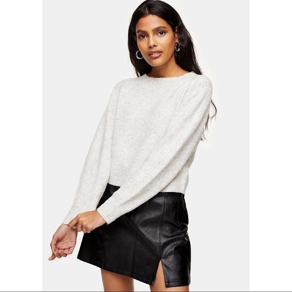 Topshop Sweaters - NWT Topshop Gray Boat Neck Knitted Sweater XL